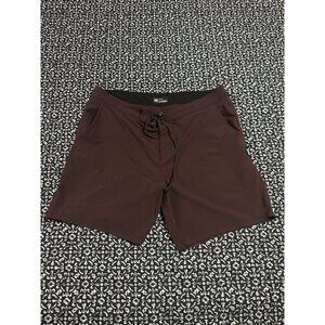 Hurley Men's 38 Boardshorts Maroon Swim Logo Surf 7” Inseam Beach Summer‎
